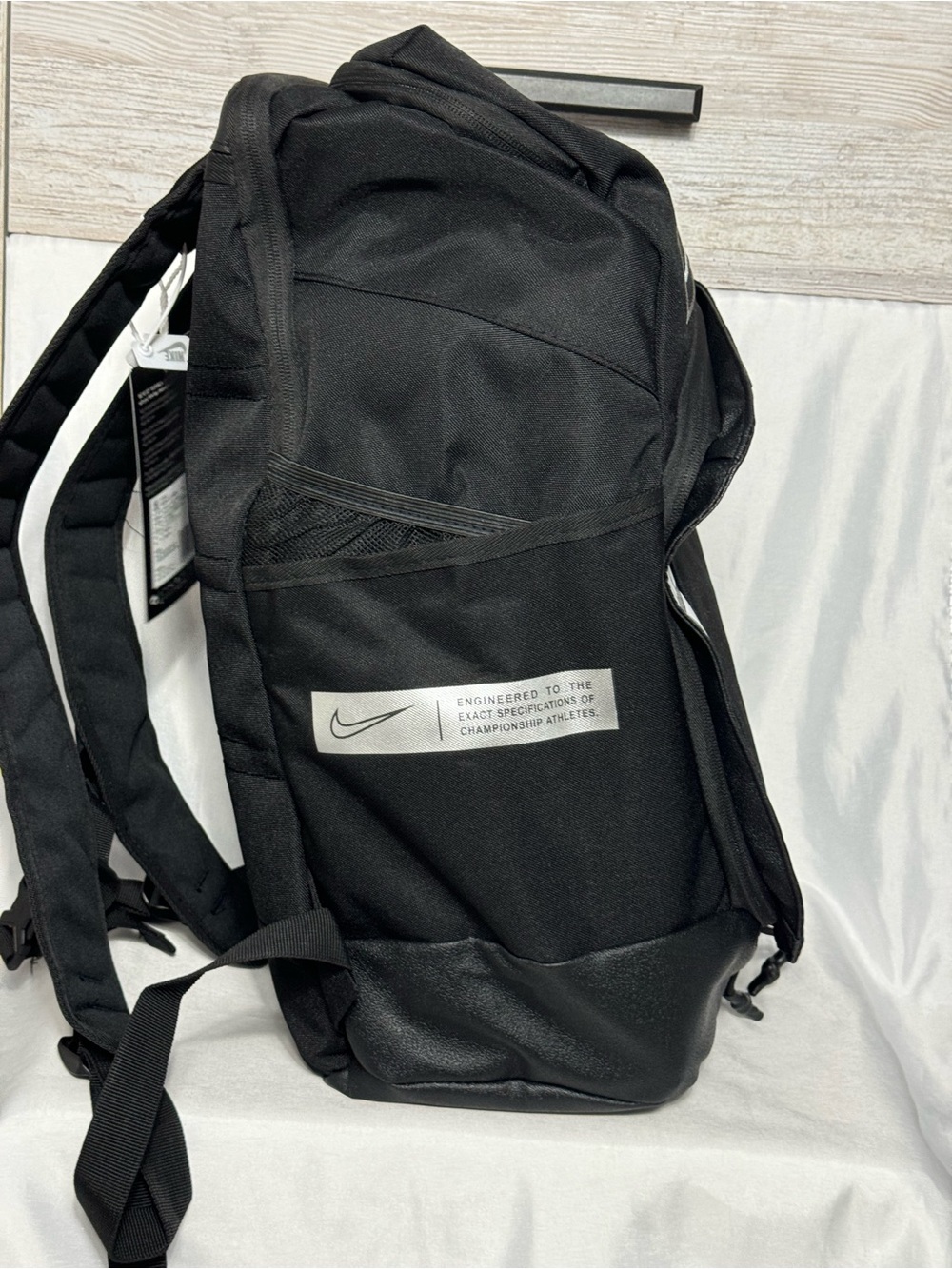 Nike Elite Pro Basketball Backpack Black Silver Laptop School Gym Bag New - Picture 4 of 5